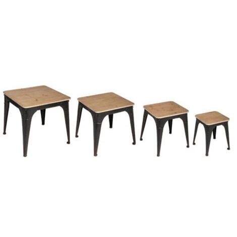 Tavolino Da Salotto In Metallo ATMOSPHERA Haja, 100x50x45 Cm, Colore Bianco, Design Lineare Moderno