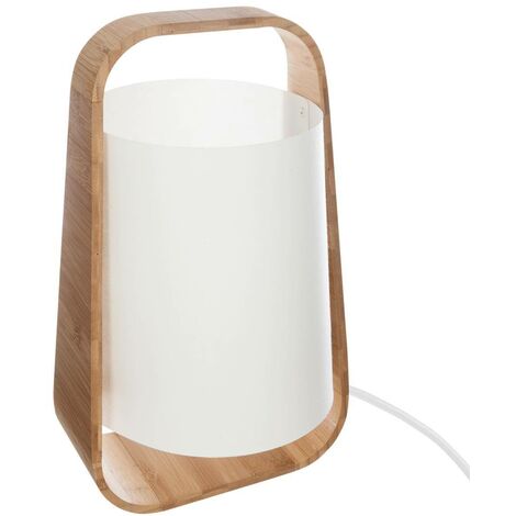 ATMOSPHERA Lampada Da Tavolo In Lamiera Di Ferro, Stile Bohemien, Paralume In Misto Cotone, Altezza 34 Cm, Colore Naturale