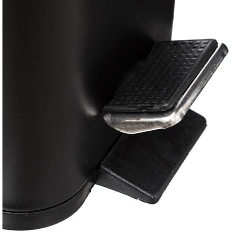 Bidone rettangolare soft close in acciaio inox 5l nero  - 5five