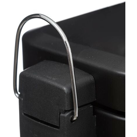 Bidone rettangolare soft close in acciaio inox 5l nero  - 5five