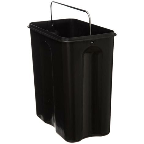 Bidone rettangolare soft close in acciaio inox 5l nero  - 5five