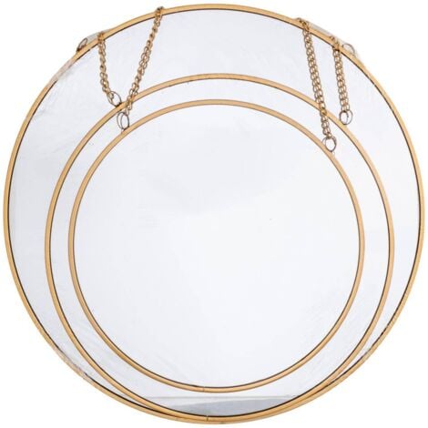 Set di 3 specchi rotondi dorati d20 24 d29cm - Atmosphera créateur d'intérieur