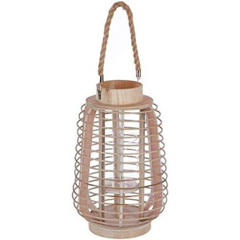 Lanterna Atmosphera Portacandele Rattan (33 x 22 cm)