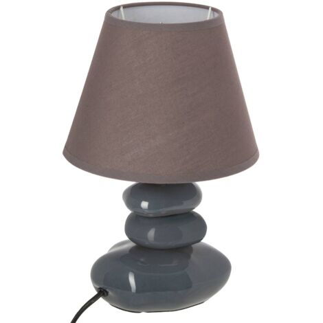 Lampada in ceramica Leny H31cm - Galet bleu gris/gris - Atmosphera créateur d'intérieur