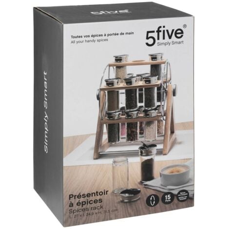 Stand Portaspezie girevole in Legno con 15 Barattoli - Five Simply smart -  Idee regalo