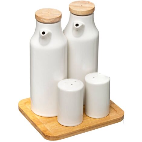 Olioaceto incastonato in ceramica parchi sale e pepe
