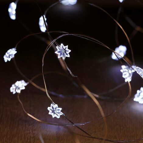 Ghirlanda di rame a 20 led - Fiore bianco freddo a led - Feeric lights & christmas (1/2)