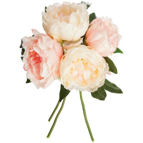 Bouquet di 4 peonie artificiali rosa H30cm - Atmosphera créateur d'intérieur