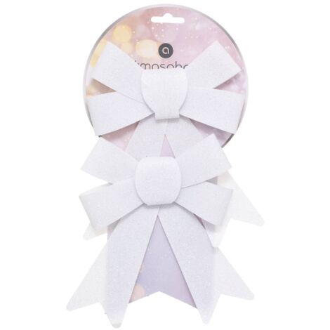 Decorazione arco paillettes piccolo modello x 2 14x48 cm bianco - Feeric lights & christmas