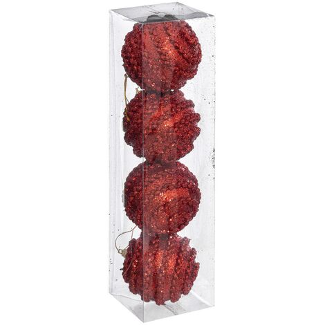 Set di 4 baubles sera di natale in polistirolo d8cm - Feeric lights & christmas (1/3)