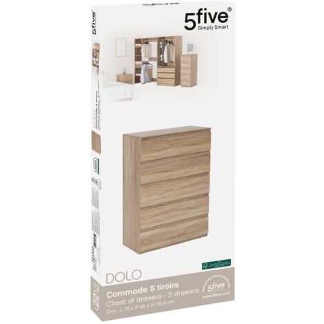 5five Mix N Modul Mensola 2 Ripiani Effetto Legno Naturale - 34,5x32x67,5 Cm - 6