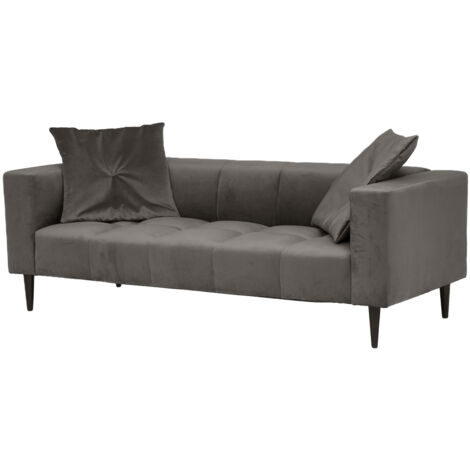 Divano indra a 3 posti in velluto grigio - Atmosphera créateur d'intérieur (1/5)