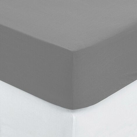 Lenzuolo a pieghe carina in cotone grigio topo 90x190cm - Atmosphera créateur d'intérieur