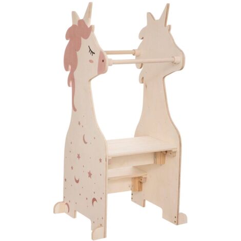 Torre di osservazione unicorno per bambini in pino h100cm