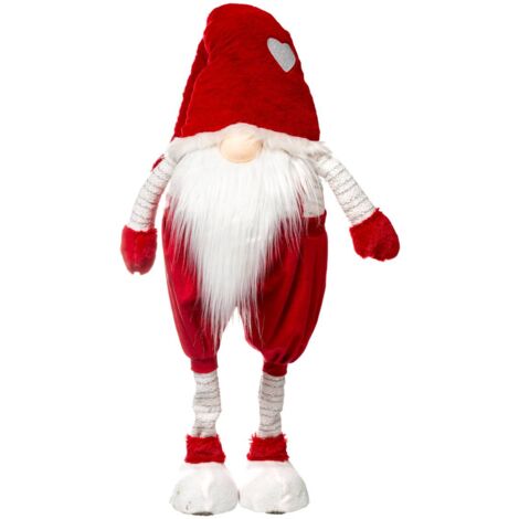 FEERIC LIGHTS & CHRISTMAS - Babbo Natale Di Velluto Rosso 60cm | Decorazione Natalizia Morbida