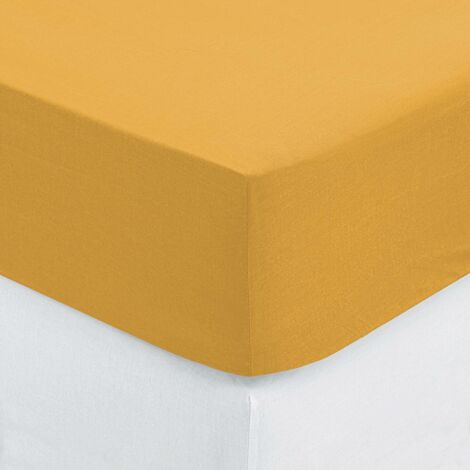 Lenzuolo a pieghe carina in cotone giallo senape 90x190cm - Atmosphera créateur d'intérieur