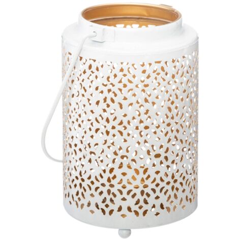 Lanterna di design in metallo H13cm - Modello f bianco - Atmosphera créateur d'intérieur (1/5)