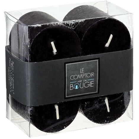 Set di 4 candele rustiche nere 60g - Atmosphera créateur d'intérieur