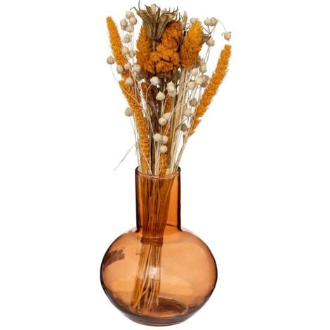 Composizione di fiori secchi subli vaso in vetro h27cm - Atmosphera  créateur d'intérieur