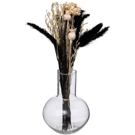 Composizione di fiori secchi subli vaso in vetro h27cm - Atmosphera