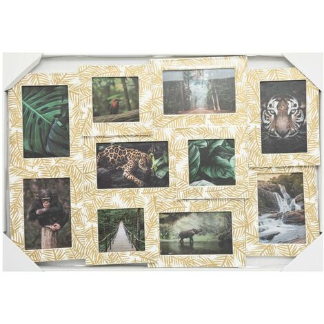 Collage Decorativo Suzy 18 Foto - Bianco, 102x55cm Per Parete