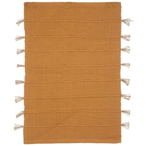 Tappeto tula in cotone con pompon in juta 60x90cm - Atmosphera créateur d'intérieur
