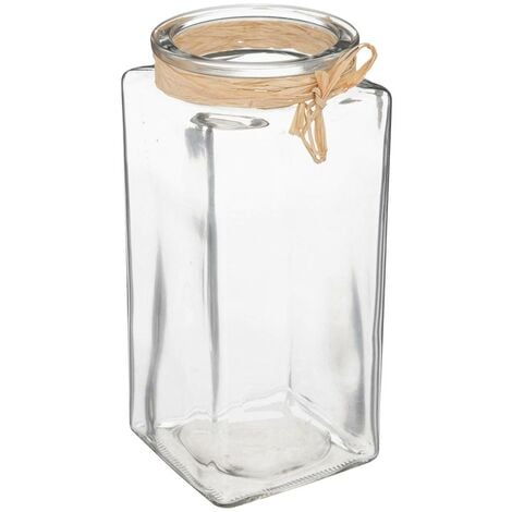 Vaso in vetro e rafia h23cm - Atmosphera créateur d'intérieur