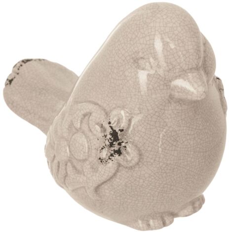 Uccello del giardino di primavera H.7,2cm in ceramica - Ecru - Atmosphera créateur d'intérieur (1/5)