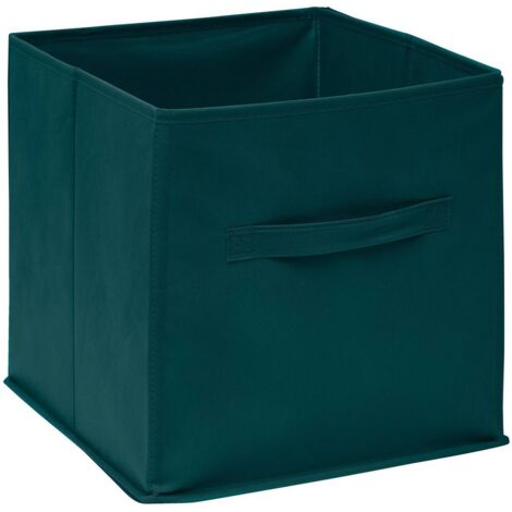 Cestino in tessuto mix n modul 31x31cm blu petrolio - 5five