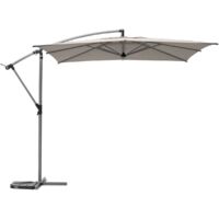 Parasole quadrato manoa taupe d2,5x2,5m sfalsato in acciaio - Hespéride