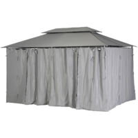 Gazebo rettangolare in ardesia santorini 4x3m in acciaio trattato con