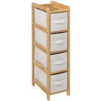 Scaffale sottile con 4 cestini tidy box in bambù - 5five