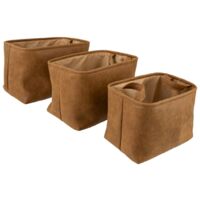 Set di 3 cesti in simil-romeo marrone l30 34 38cm - Atmosphera créateur d'intérieur
