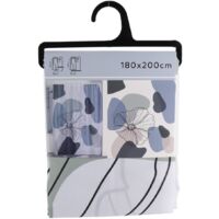 Litabel Tenda da doccia senza gancio viola acquerello floreale, tende