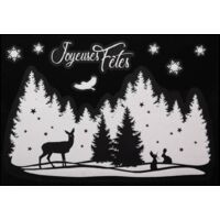 Deco in vetro con paesaggio glitterato 29 x 40 cm - Feeric lights & christmas