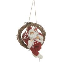 Ghirlanda di Babbo Natale 30 cm in velluto rosso - Feeric lights & christmas