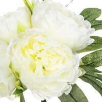 Bouquet di 4 peonie artificiali bianche h30cm - bouquet di 4