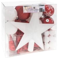 Kit albero di natale colorama de noël 44 pezzi bianco rosso - Feeric lights & christmas