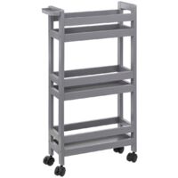Carrello a 3 livelli su ruote colorama grigio cemento - 5five