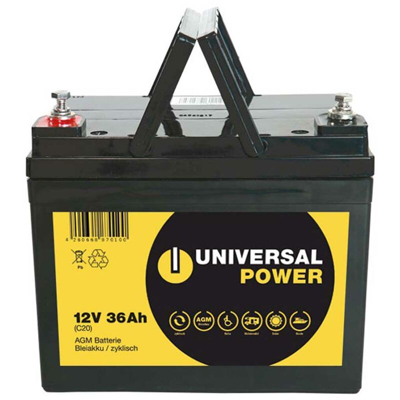 Universal Power AGM UPC12-36 12V 36Ah AGM Batterie zyklenfest