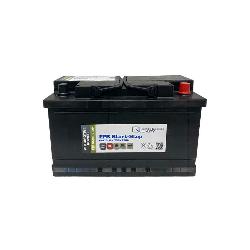 Q-Batteries Start-Stop EFB Autobatterie EFB75 12V 75Ah 730A inkl. 7,50 €  Pfand