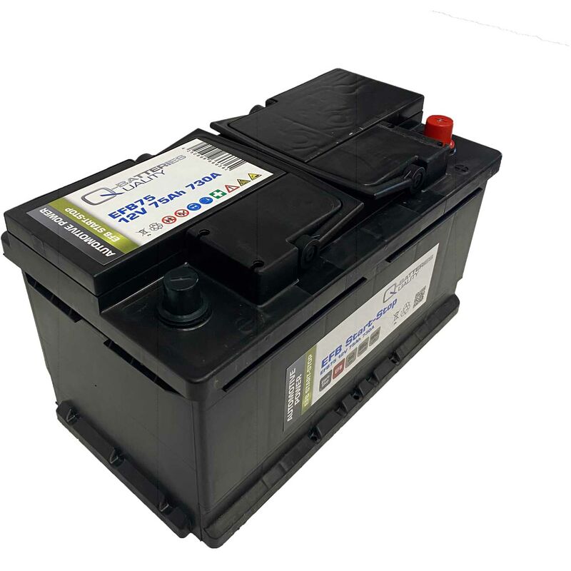 Q-Batteries Start-Stop EFB Autobatterie EFB75 12V 75Ah 730A inkl
