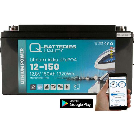 Q-Batteries LiFePO4 12,8V 200 Ah mit Victron Orion-Tr Smart 12/12