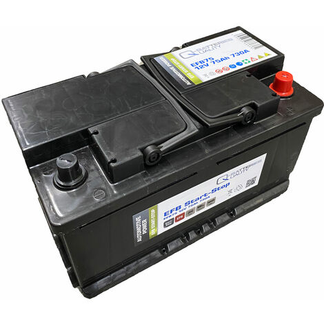 Q-Batteries Start-Stop EFB Autobatterie EFB75 12V 75Ah 730A inkl. 7,50 €  Pfand