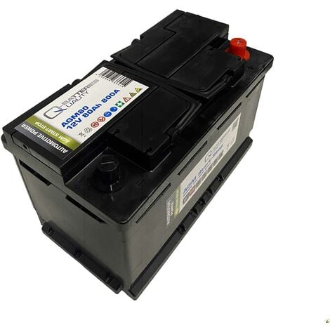 Q-Batteries Start-Stop Autobatterie AGM80 12V 80Ah 800A inkl. 7,50