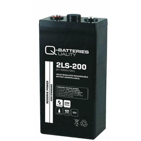 Q-Batteries 2LS-200 2V 200Ah (C10) AGM Batterie für stationäre Anwendung
