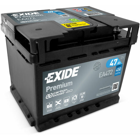 Exide EA472 Premium Carbon Boost 12V 47Ah 450A Autobatterie inkl. 7,50 €  Pfand