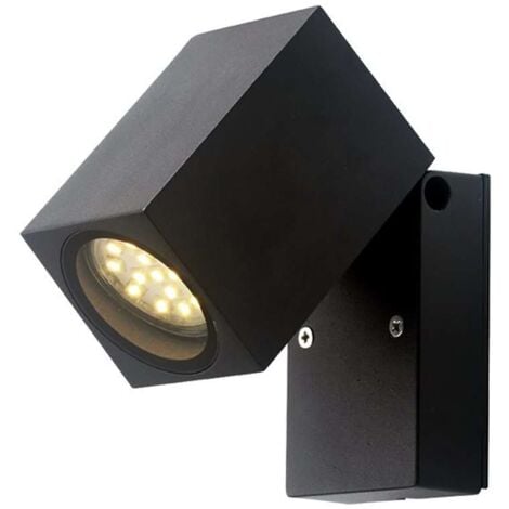 Applique carré 1xGU10 orientable noir IP44 étanche