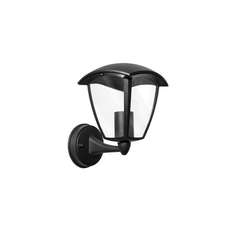 LÁMPARA DE PARED LINTERNA DE JARDÍN E27 EXTERIOR IP44 NEGRO