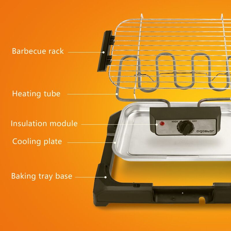 Parrilla eléctrica exterior con soporte Aigostar 2000 W